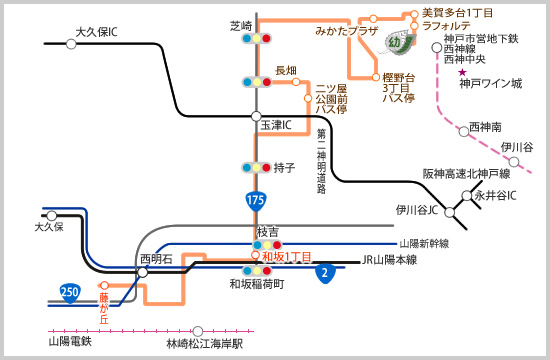 藤が丘出発コースのマップ